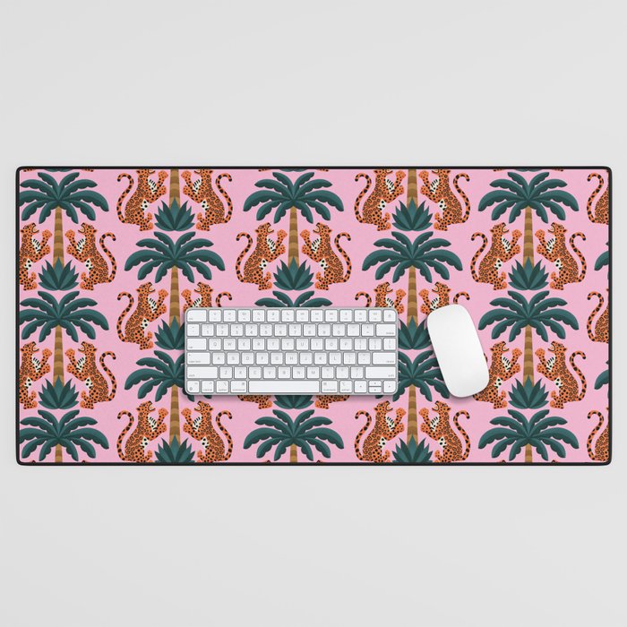 Jaguars and Palm Pattern Desk Mat Gallery Image 1