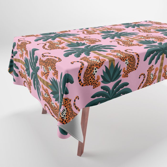 Jaguars and Palm Pattern Tablecloth Gallery Image 1
