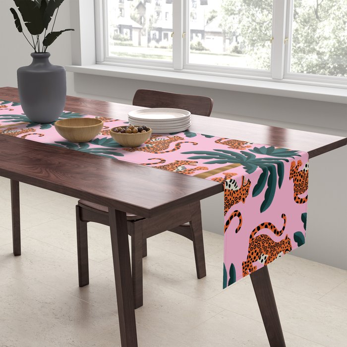 Jaguars and Palm Pattern Table Runner Gallery Image 2