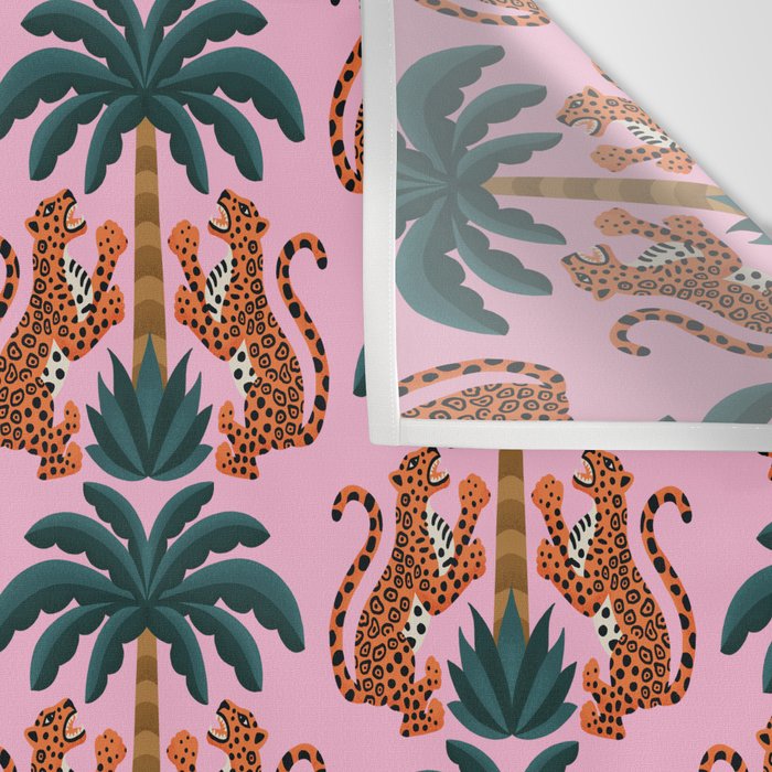 Jaguars and Palm Pattern Wall Tapestry Gallery Image 3