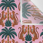 Jaguars and Palm Pattern Wall Tapestry Gallery Image 3