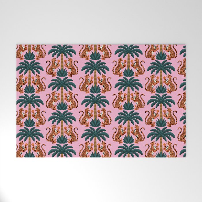 Jaguars and Palm Pattern Welcome Mat Gallery Image 1