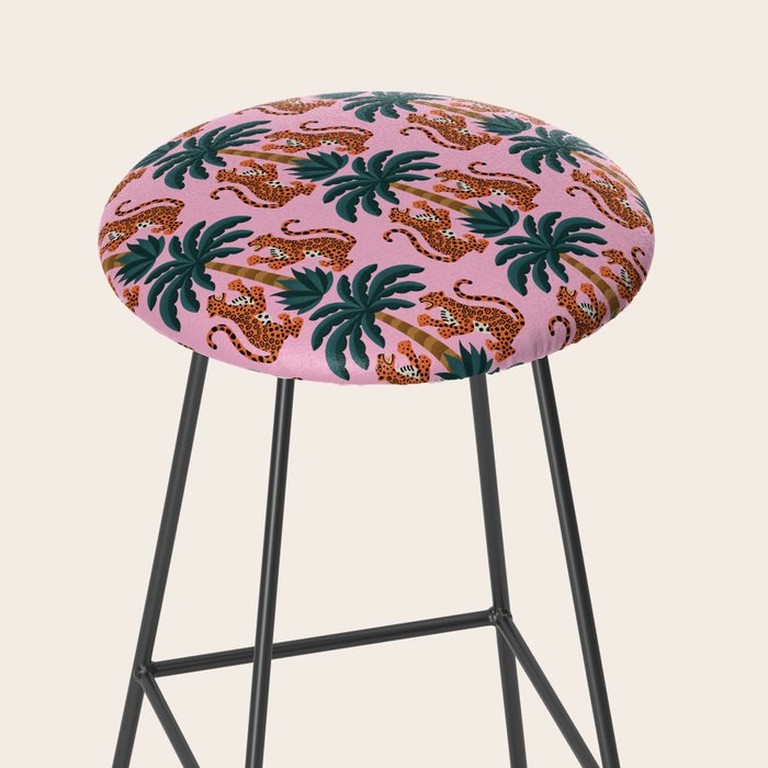 Jaguars and Palm Pattern Stool Gallery Image 2
