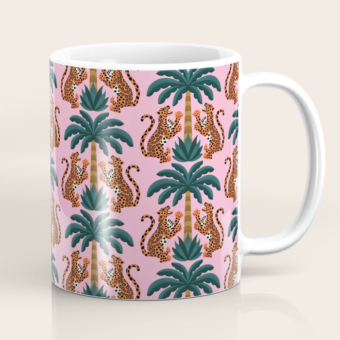 Jaguars and Palm Pattern Coffee Mug Gallery Image 1