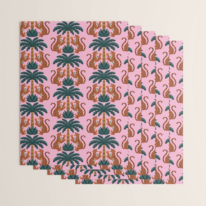Jaguars and Palm Pattern Wrapping Paper Gallery Image 3