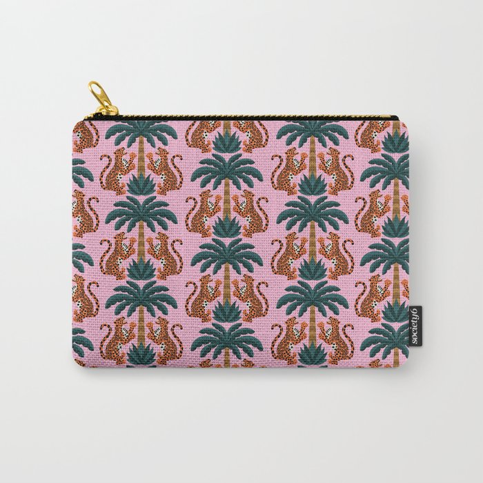 Jaguars and Palm Pattern Carry All Pouch Gallery Image 1