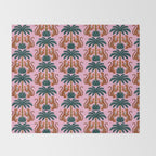 Jaguars and Palm Pattern Throw Blanket Gallery Image 2