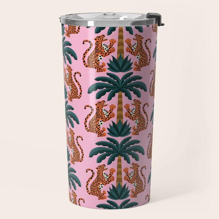 Jaguars and Palm Pattern Travel Mug Gallery Image 2