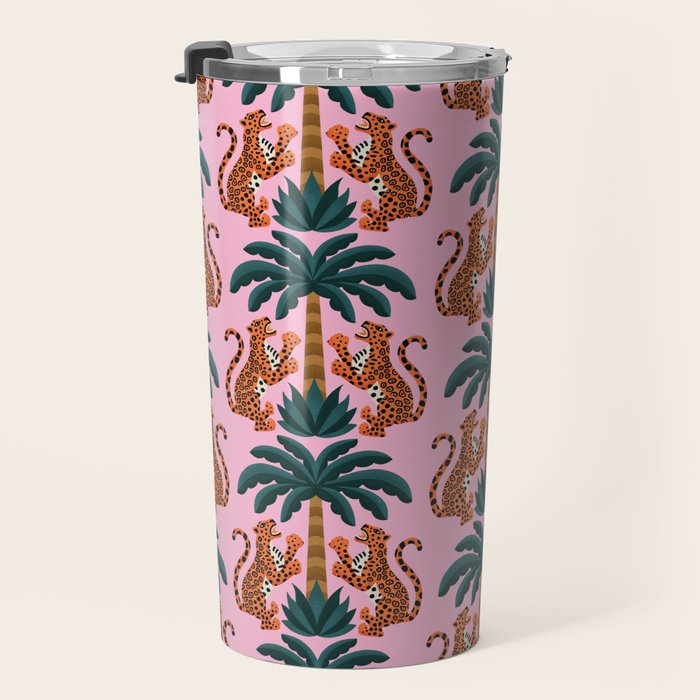 Jaguars and Palm Pattern Travel Mug Gallery Image 3