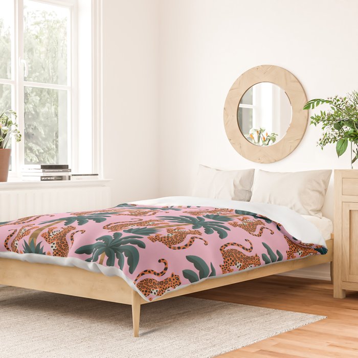 Jaguars and Palm Pattern Duvet Cover Gallery Image 2
