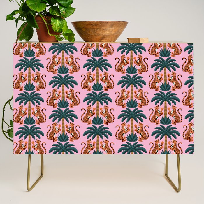 Jaguars and Palm Pattern Credenza Gallery Image 1