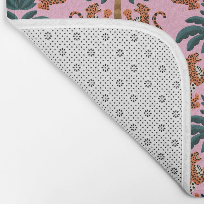 Jaguars and Palm Pattern Bath Mat Gallery Image 2