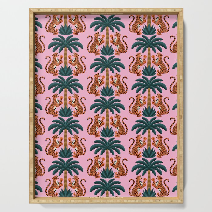 Jaguars and Palm Pattern Serving Tray Gallery Image 1