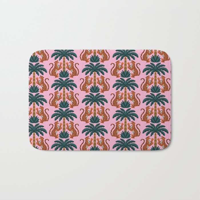 Jaguars and Palm Pattern Bath Mat Gallery Image 1