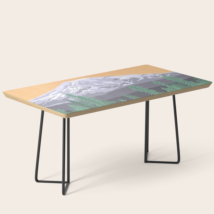 Mount Rainier National Park, Vintage Style Coffee Table Gallery Image 1