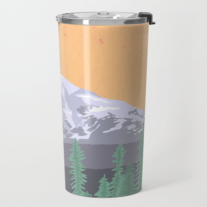 Mount Rainier National Park, Vintage Style Travel Mug Gallery Image 2