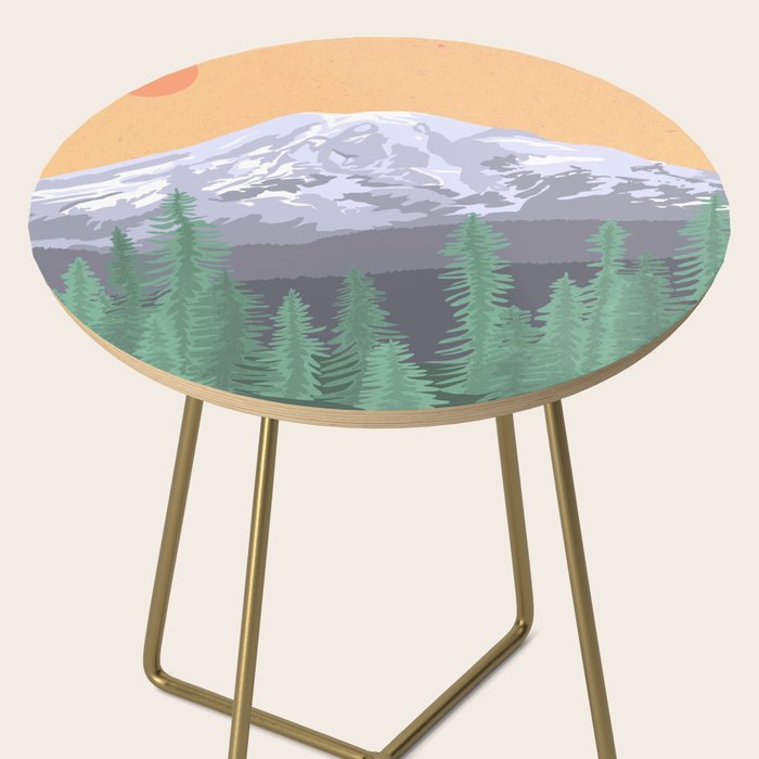 Mount Rainier National Park, Vintage Style Side Table Gallery Image 2