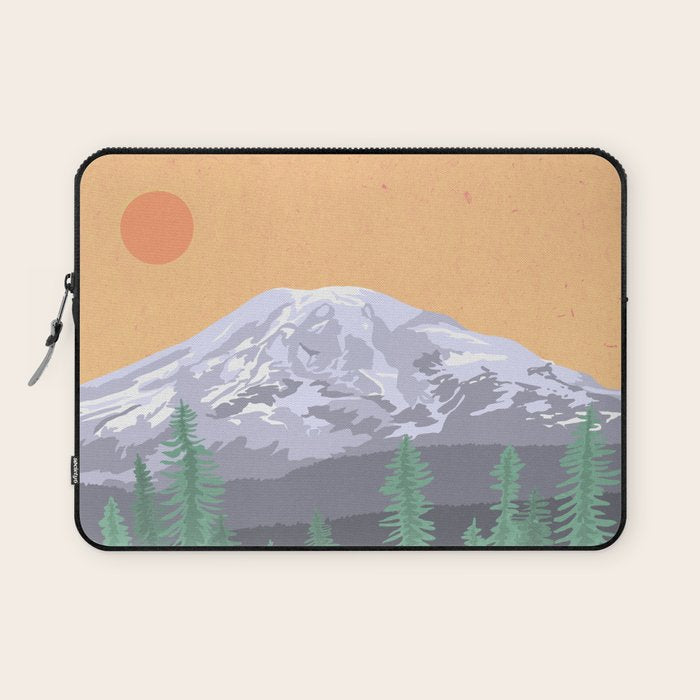 Mount Rainier National Park, Vintage Style Laptop Sleeve Gallery Image 1