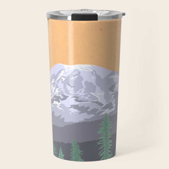 Mount Rainier National Park, Vintage Style Travel Mug Gallery Image 1