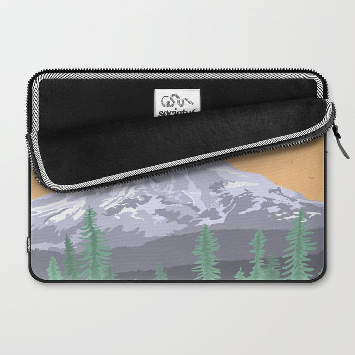 Mount Rainier National Park, Vintage Style Laptop Sleeve Gallery Image 2
