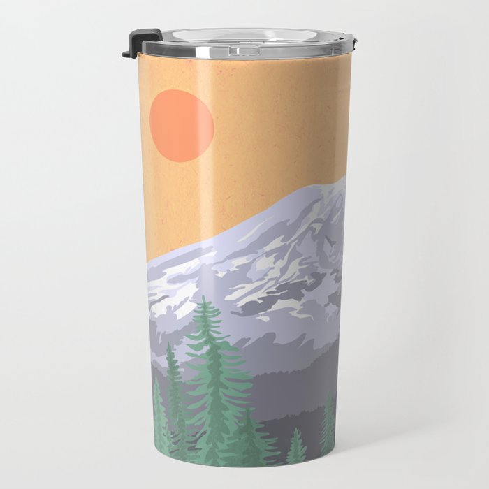 Mount Rainier National Park, Vintage Style Travel Mug Gallery Image 3