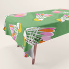 Badminton Birdie Pop Art court sport pattern on bright green Tablecloth Gallery Image 1