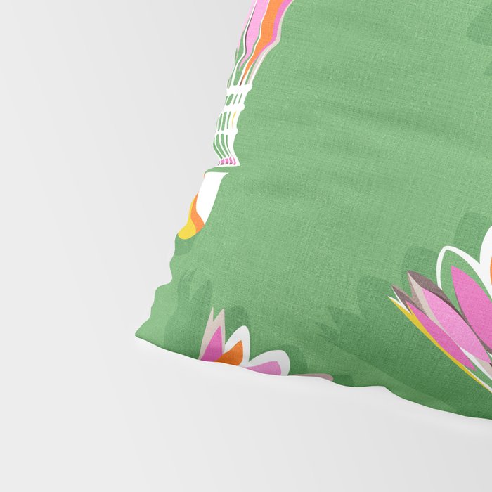 Badminton Birdie Pop Art court sport pattern on bright green Pillow Sham Gallery Image 4