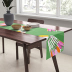 Badminton Birdie Pop Art court sport pattern on bright green Table Runner Gallery Image 2