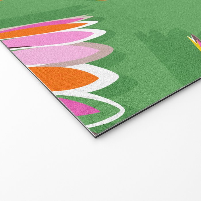 Badminton Birdie Pop Art court sport pattern on bright green Welcome Mat Gallery Image 2