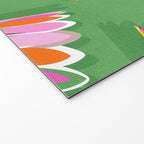 Badminton Birdie Pop Art court sport pattern on bright green Welcome Mat Gallery Image 2