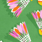 Badminton Birdie Pop Art court sport pattern on bright green Coffee Mug Gallery Image 2