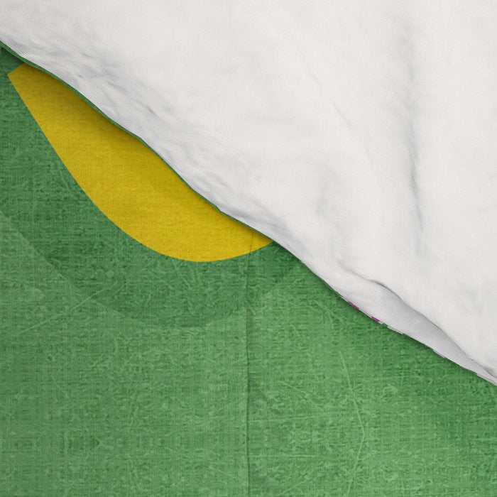 Badminton Birdie Pop Art court sport pattern on bright green Comforter Gallery Image 4