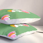 Badminton Birdie Pop Art court sport pattern on bright green Pillow Sham Gallery Image 3