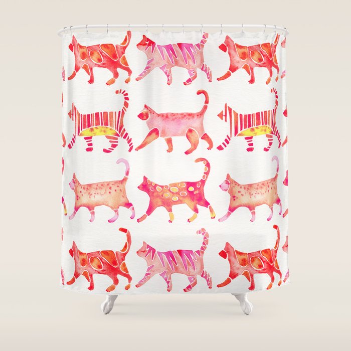 Cat Collection - Pink Palette Shower Curtain Gallery Image 1