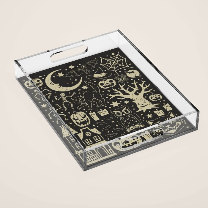 Vintage Halloween: Black Cat Acrylic Tray Gallery Image 1