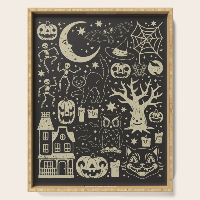 Vintage Halloween: Black Cat Serving Tray Gallery Image 1
