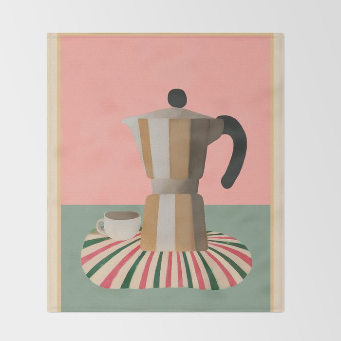 Moka Pot Still Life Throw Blanket Gallery Image 2
