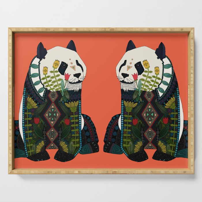 panda orange Serving Tray Gallery Image 1