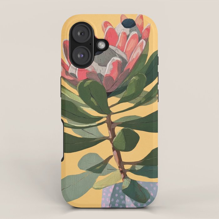 Protea Bloom with Sage Leaves iPhone Case Gallery Image 1