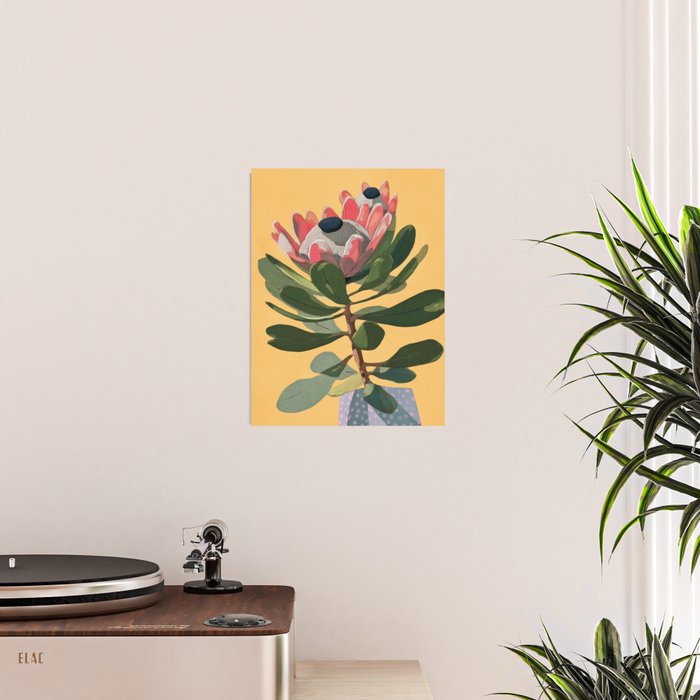 Protea Bloom with Sage Leaves Poster Gallery Image 2