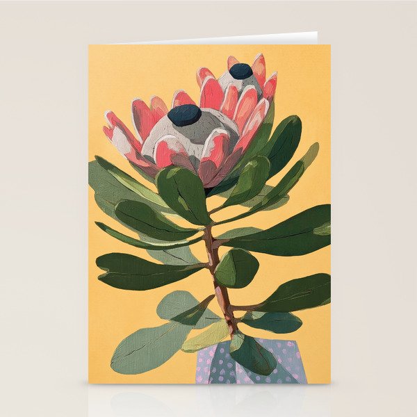 Protea Bloom with Sage Leaves Stationery Card Gallery Image 2