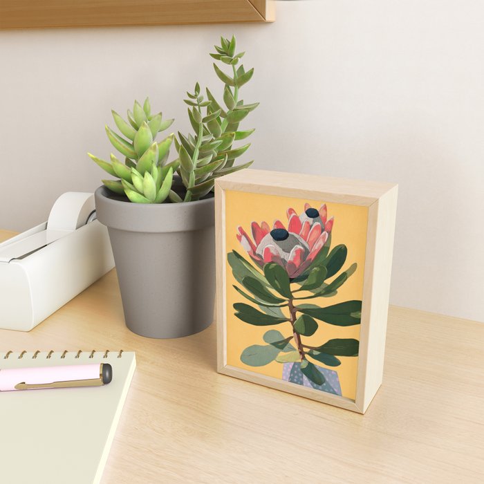 Protea Bloom with Sage Leaves Mini Art Print Gallery Image 2