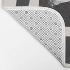 Mid Century Modern Minimalist Abstract Art Brush Strokes Black & White Ink Art Ancient Stripes Bath Mat Gallery Image 2