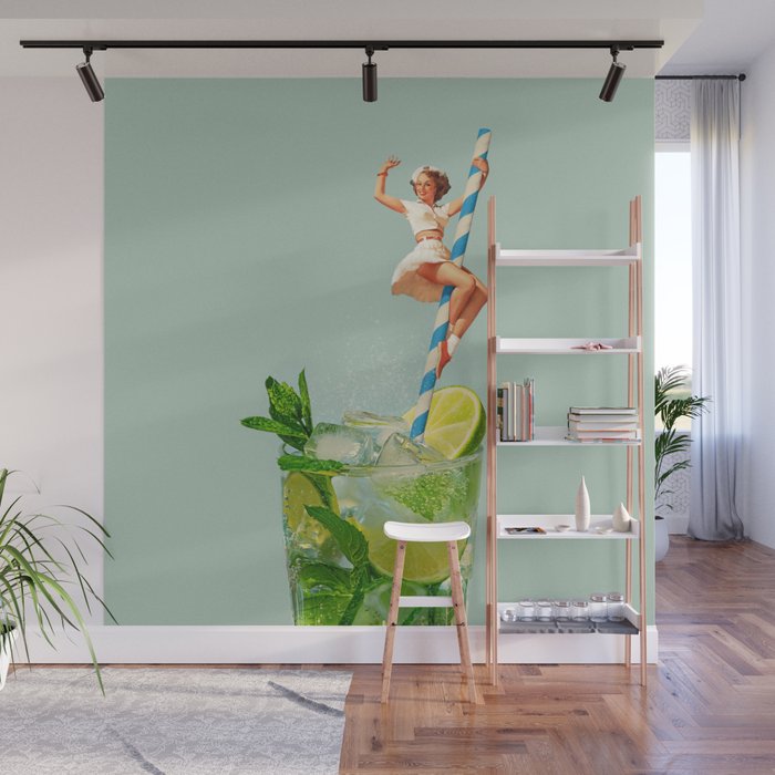 Retro Mojito Cocktail Wall Mural Gallery Image 1