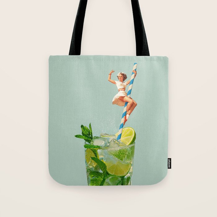Retro Mojito Cocktail Tote Bag Gallery Image 1
