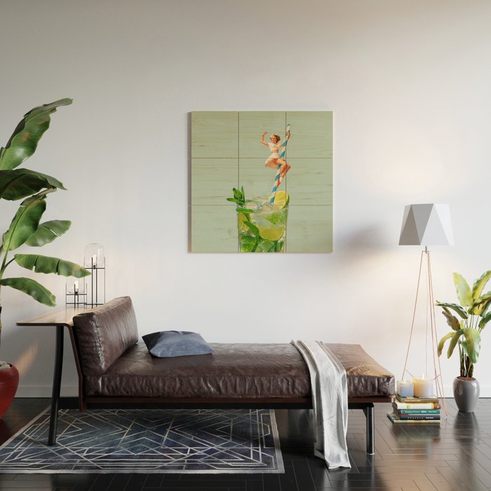 Retro Mojito Cocktail Wood Wall Art Gallery Image 2