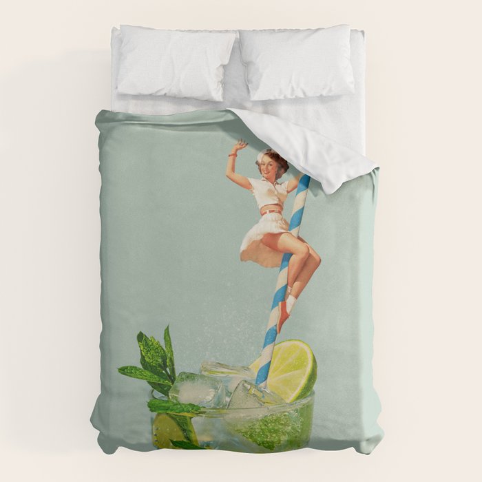 Retro Mojito Cocktail Duvet Cover Gallery Image 1