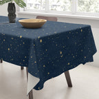 Magical Night / Galaxy in Blue and Golden Yellow Shades Tablecloth Gallery Image 3