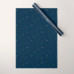 Magical Night / Galaxy in Blue and Golden Yellow Shades Wrapping Paper Gallery Image 1