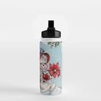 Vintage Christmas Snowman, Retro Christmas Water Bottle Gallery Image 2